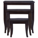 ZNTS Side Tables 3 pcs Light Black Coffee Solid Mahogany Wood 288857