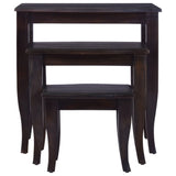 ZNTS Side Tables 3 pcs Light Black Coffee Solid Mahogany Wood 288857