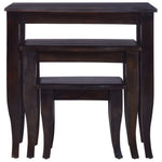 ZNTS Side Tables 3 pcs Light Black Coffee Solid Mahogany Wood 288857