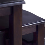 ZNTS Side Tables 3 pcs Light Black Coffee Solid Mahogany Wood 288857