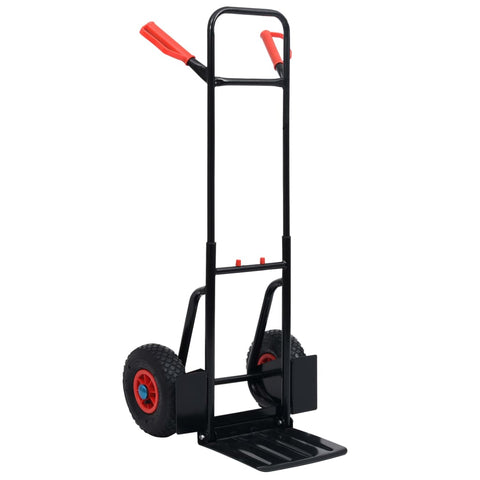 ZNTS Telescopic Hand Trolley 200 kg Black and Red 146665