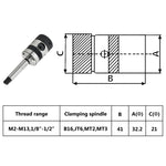 ZNTS Tapping Chuck B16 with MT2 Shank for Internal Thread M2-M13 146685