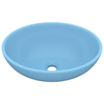 ZNTS Luxury Basin Oval-shaped Matt Light Blue 40x33 cm Ceramic 146923