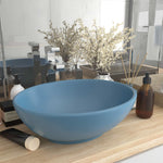 ZNTS Luxury Basin Oval-shaped Matt Light Blue 40x33 cm Ceramic 146923
