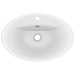 ZNTS Luxury Basin Overflow Oval Matt White 58.5x39 cm Ceramic 146932