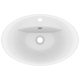 ZNTS Luxury Basin Overflow Oval Matt White 58.5x39 cm Ceramic 146932