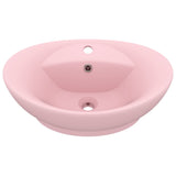 ZNTS Luxury Basin Overflow Oval Matt Pink 58.5x39 cm Ceramic 146933