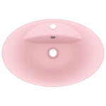 ZNTS Luxury Basin Overflow Oval Matt Pink 58.5x39 cm Ceramic 146933