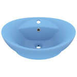 ZNTS Luxury Basin Overflow Oval Matt Light Blue 58.5x39 cm Ceramic 146934