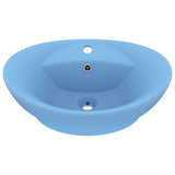 ZNTS Luxury Basin Overflow Oval Matt Light Blue 58.5x39 cm Ceramic 146934