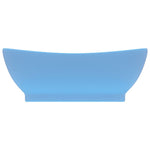 ZNTS Luxury Basin Overflow Oval Matt Light Blue 58.5x39 cm Ceramic 146934
