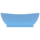 ZNTS Luxury Basin Overflow Oval Matt Light Blue 58.5x39 cm Ceramic 146934