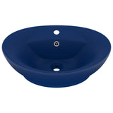 ZNTS Luxury Basin Overflow Oval Matt Dark Blue 58.5x39 cm Ceramic 146935