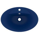 ZNTS Luxury Basin Overflow Oval Matt Dark Blue 58.5x39 cm Ceramic 146935