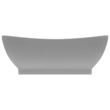 ZNTS Luxury Basin Overflow Oval Matt Light Grey 58.5x39 cm Ceramic 146938