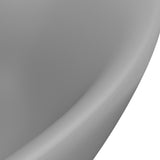 ZNTS Luxury Basin Overflow Oval Matt Light Grey 58.5x39 cm Ceramic 146938