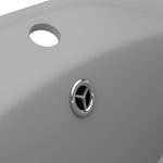 ZNTS Luxury Basin Overflow Oval Matt Light Grey 58.5x39 cm Ceramic 146938