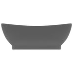 ZNTS Luxury Basin Overflow Oval Matt Dark Grey 58.5x39 cm Ceramic 146939
