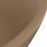 ZNTS Luxury Basin Overflow Oval Matt Cream 58.5x39 cm Ceramic 146941