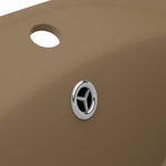 ZNTS Luxury Basin Overflow Oval Matt Cream 58.5x39 cm Ceramic 146941