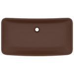 ZNTS Luxury Basin Rectangular Matt Dark Brown 71x38 cm Ceramic 146962