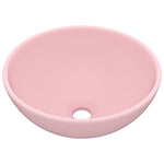 ZNTS Luxury Bathroom Basin Round Matt Pink 32.5x14 cm Ceramic 146966