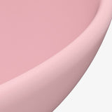 ZNTS Luxury Bathroom Basin Round Matt Pink 32.5x14 cm Ceramic 146966