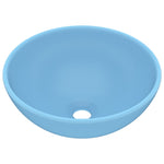 ZNTS Luxury Bathroom Basin Round Matt Light Blue 32.5x14 cm Ceramic 146967