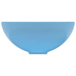 ZNTS Luxury Bathroom Basin Round Matt Light Blue 32.5x14 cm Ceramic 146967