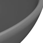 ZNTS Luxury Bathroom Basin Round Matt Dark Grey 32.5x14 cm Ceramic 146972