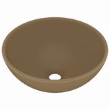 ZNTS Luxury Bathroom Basin Round Matt Cream 32.5x14 cm Ceramic 146974