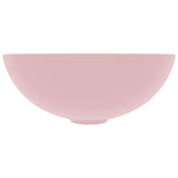 ZNTS Bathroom Sink Ceramic Matt Pink Round 146977