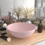 ZNTS Bathroom Sink Ceramic Matt Pink Round 146977