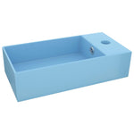 ZNTS Bathroom Sink with Overflow Ceramic Light Blue 146989