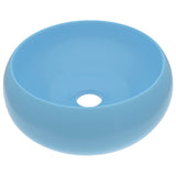 ZNTS Luxury Wash Basin Round Matt Light Blue 40x15 cm Ceramic 147000