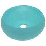 ZNTS Luxury Wash Basin Round Matt Light Green 40x15 cm Ceramic 147002