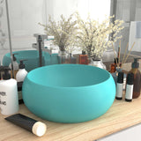 ZNTS Luxury Wash Basin Round Matt Light Green 40x15 cm Ceramic 147002