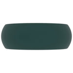 ZNTS Luxury Wash Basin Round Matt Dark Green 40x15 cm Ceramic 147003