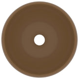 ZNTS Luxury Wash Basin Round Matt Cream 40x15 cm Ceramic 147007