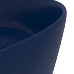 ZNTS Luxury Wash Basin Round Matt Dark Blue 40x15 cm Ceramic 147012