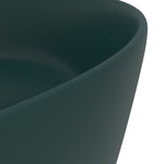ZNTS Luxury Wash Basin Round Matt Dark Green 40x15 cm Ceramic 147014
