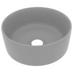 ZNTS Luxury Wash Basin Round Matt Light Grey 40x15 cm Ceramic 147015