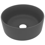 ZNTS Luxury Wash Basin Round Matt Dark Grey 40x15 cm Ceramic 147016