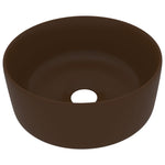 ZNTS Luxury Wash Basin Round Matt Dark Brown 40x15 cm Ceramic 147017