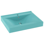 ZNTS Luxury Basin with Faucet Hole Matt Light Green 60x46 cm Ceramic 147024