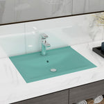 ZNTS Luxury Basin with Faucet Hole Matt Light Green 60x46 cm Ceramic 147024