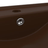 ZNTS Luxury Basin with Faucet Hole Matt Dark Brown 60x46 cm Ceramic 147028