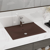ZNTS Luxury Basin with Faucet Hole Matt Dark Brown 60x46 cm Ceramic 147028