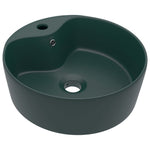 ZNTS Luxury Wash Basin with Overflow Matt Dark Green 36x13 cm Ceramic 147036