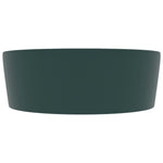 ZNTS Luxury Wash Basin with Overflow Matt Dark Green 36x13 cm Ceramic 147036